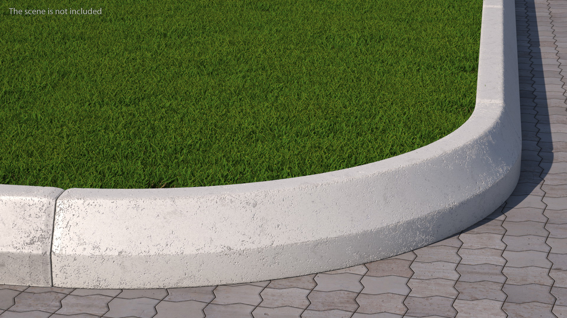 Concrete Curb Rounded Section 3D model