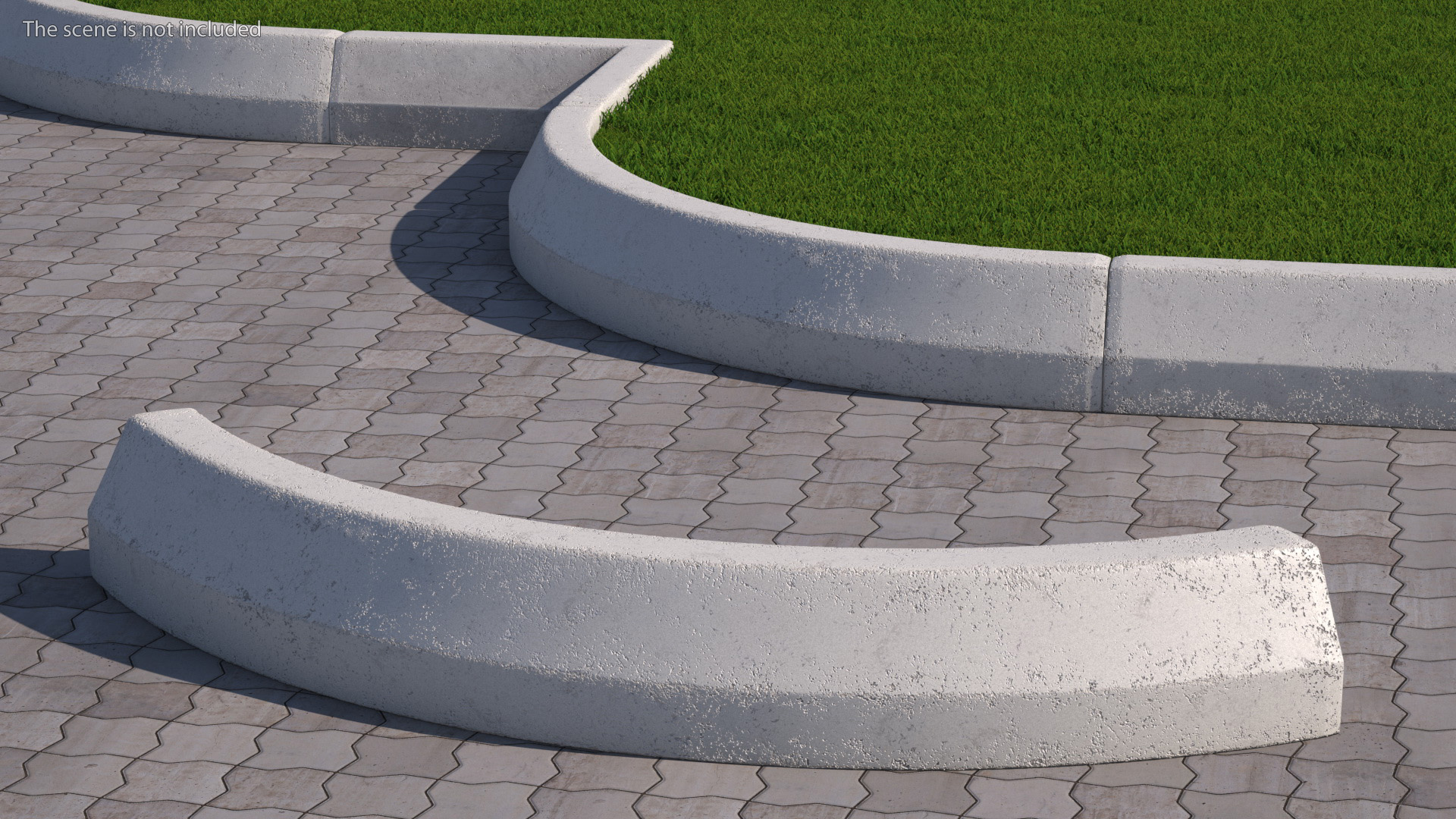 Concrete Curb Rounded Section 3D model