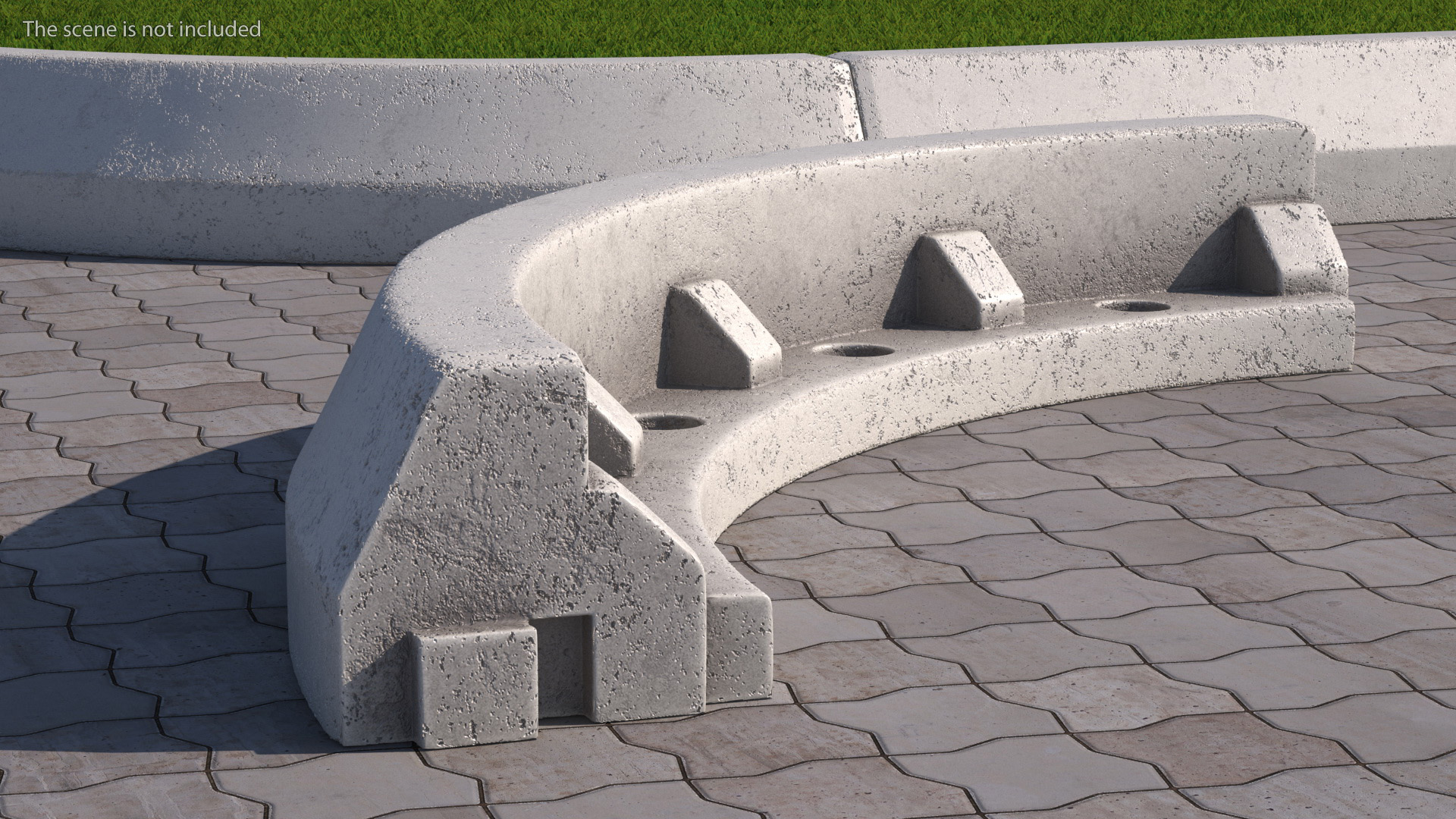 Concrete Curb Rounded Section 3D model