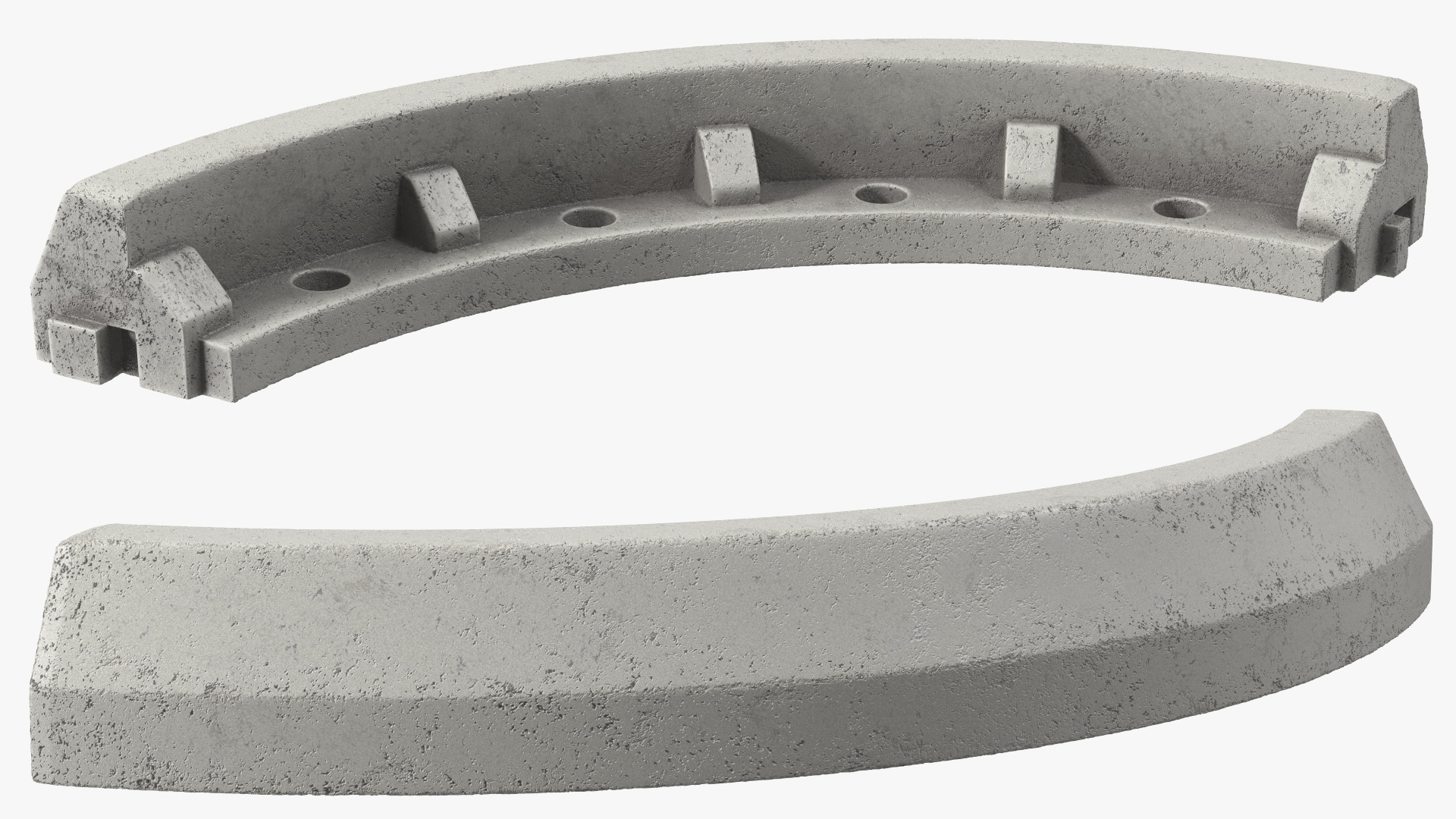 Concrete Curb Rounded Section 3D model