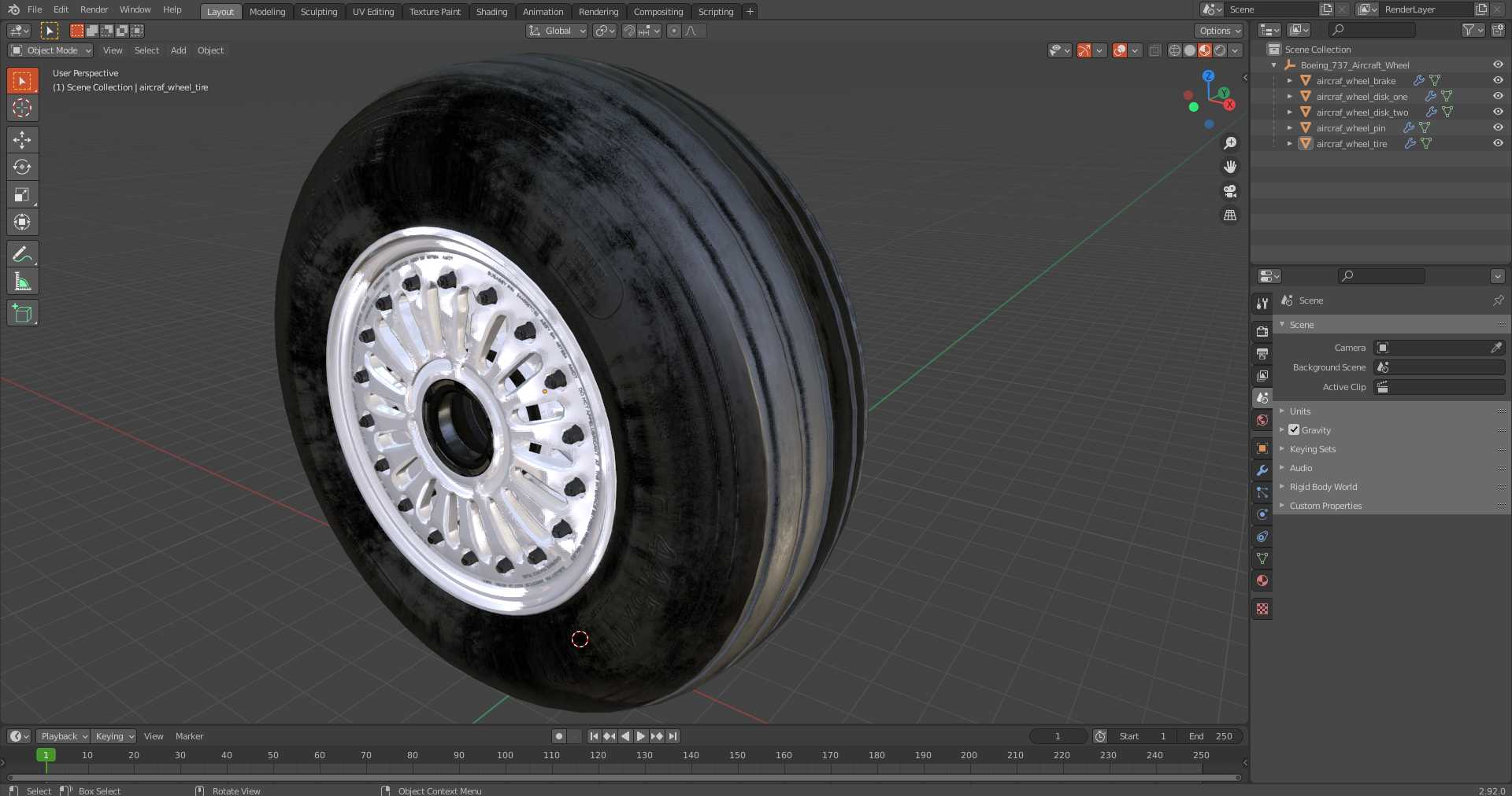 3D model Boeing 737 Aircraft Wheel