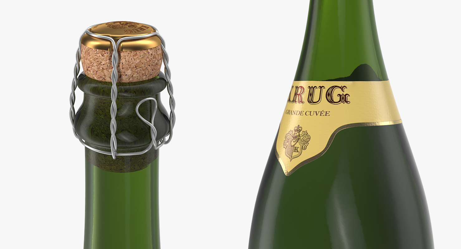 3D Champagne Bottle Krug