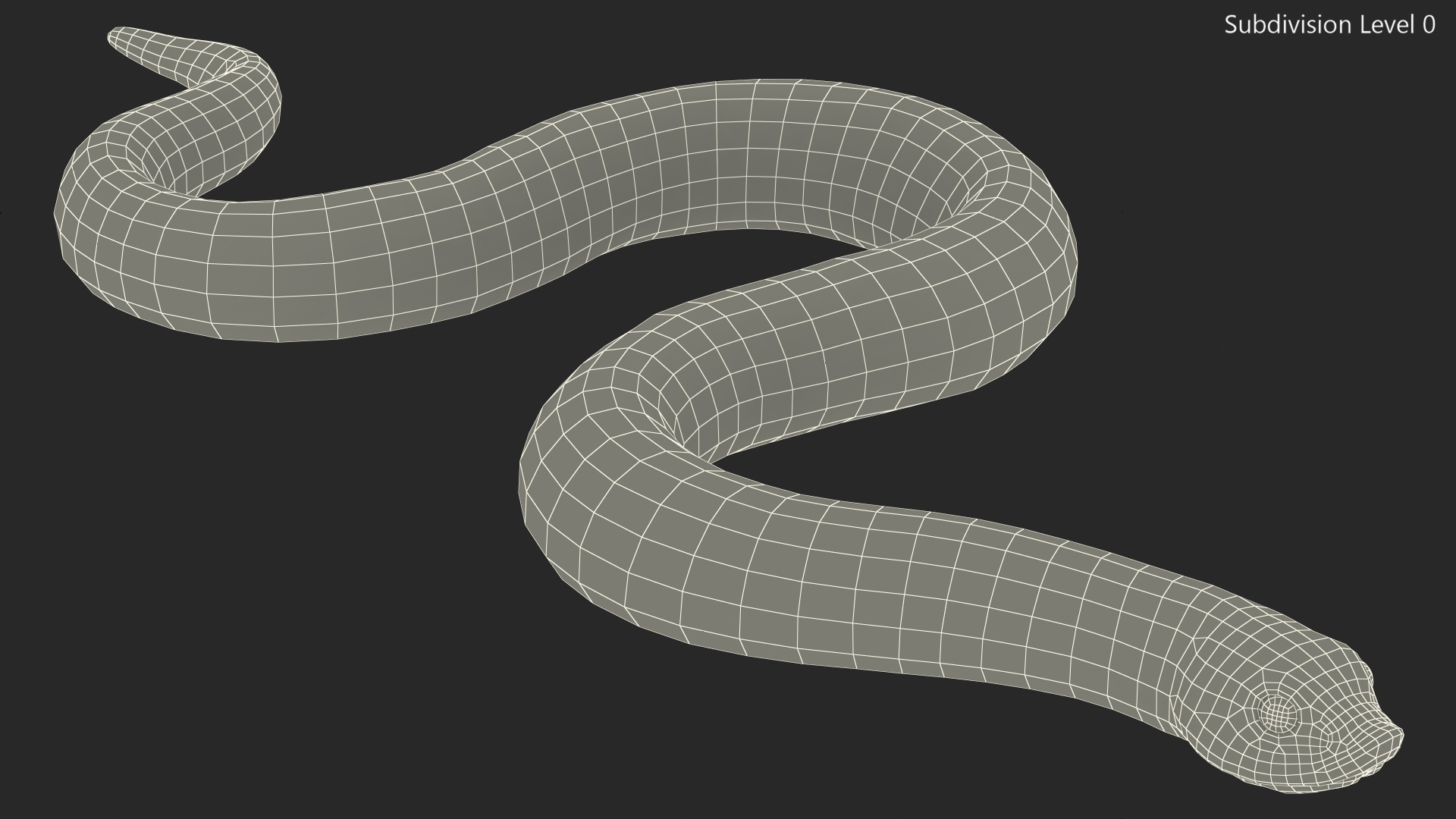 3D Red Hognose Snake Crawling Pose
