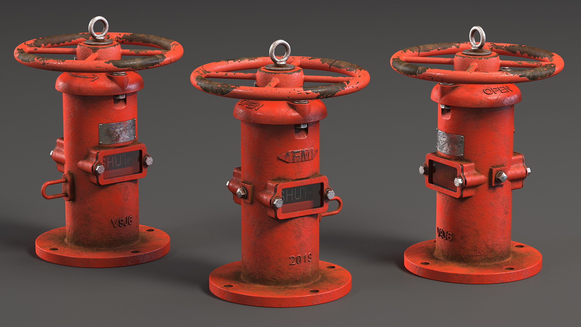 3D model Old Fire Protection Indicator Posts
