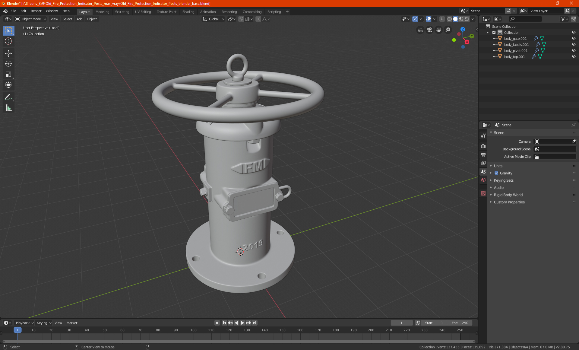 3D model Old Fire Protection Indicator Posts