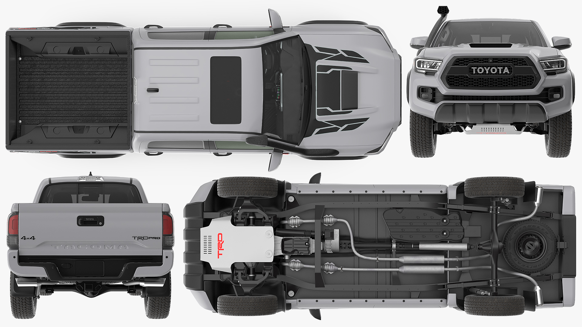 3D Toyota Tacoma TRD Pro Silver Sky Metallic 2021