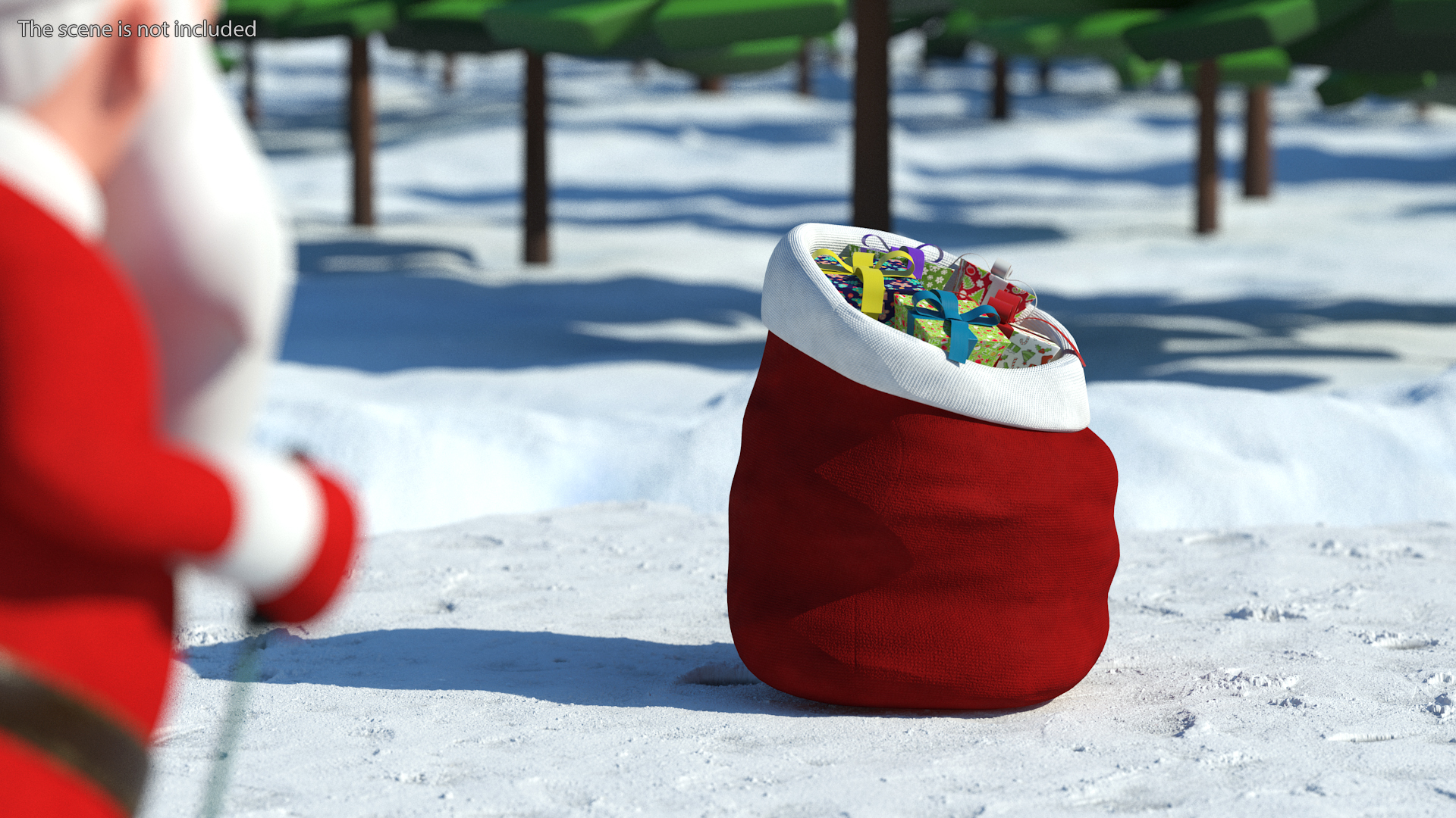 3D Santa Gifts Bag Cartoon model