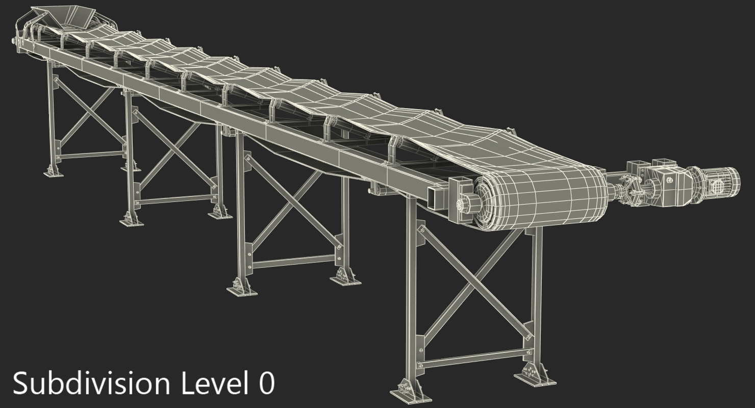 Industrial Belt Conveyor 3D model