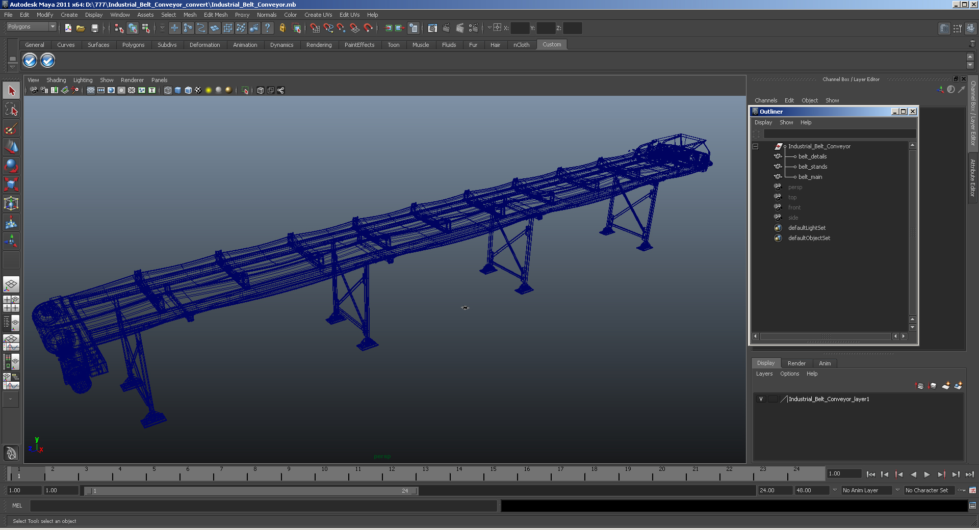 Industrial Belt Conveyor 3D model
