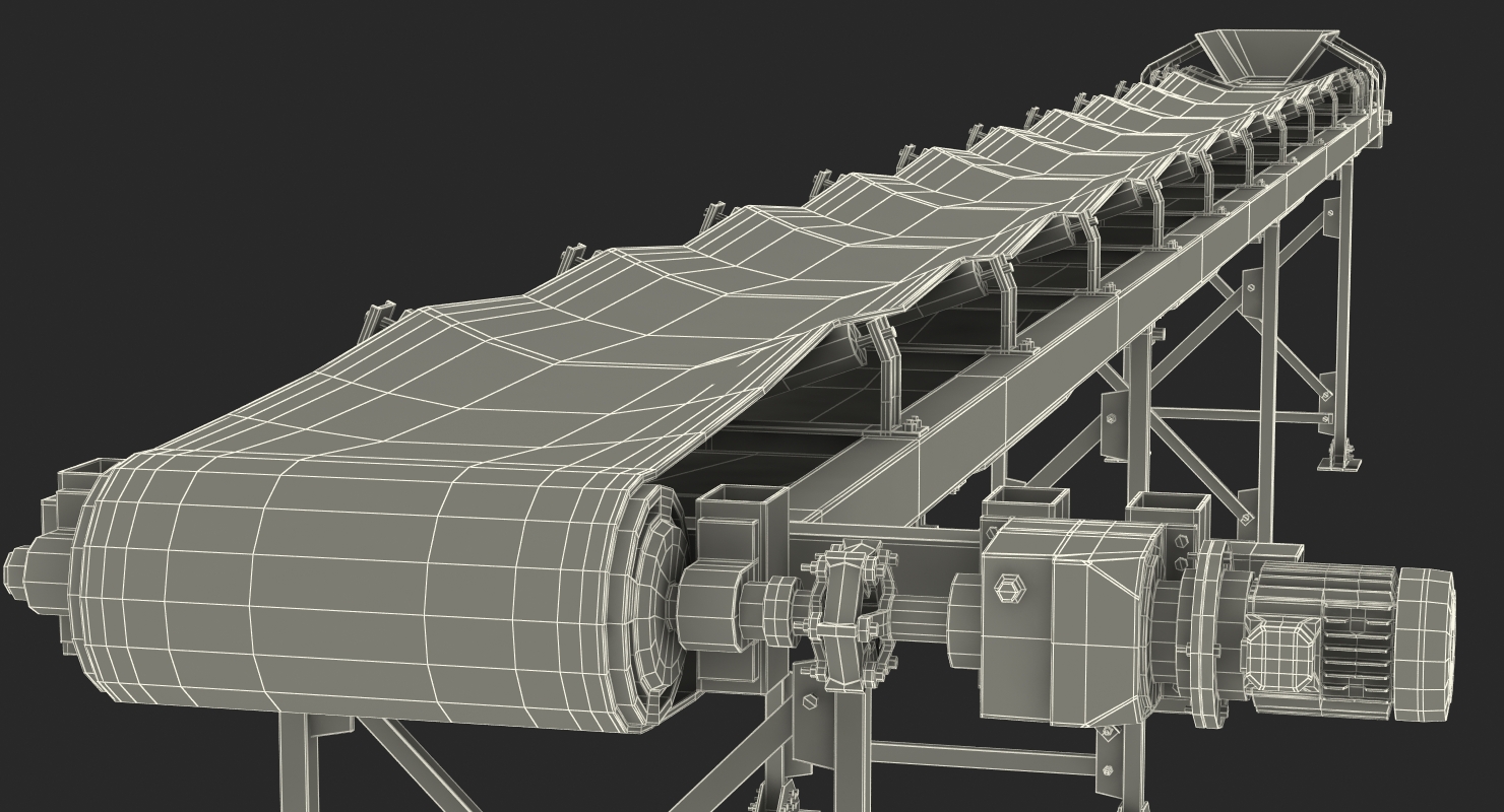 Industrial Belt Conveyor 3D model