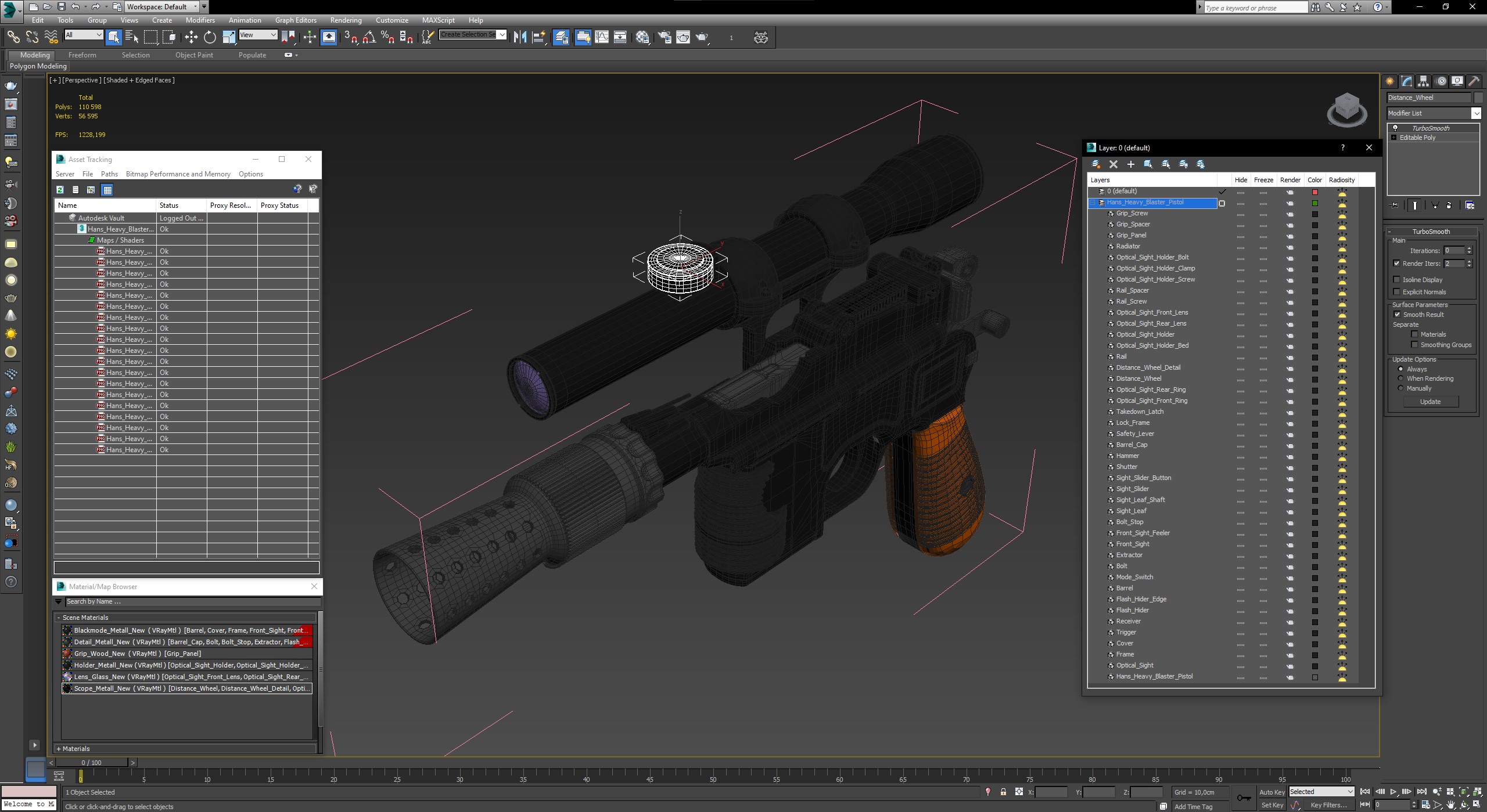 3D model Hans Heavy Blaster Pistol
