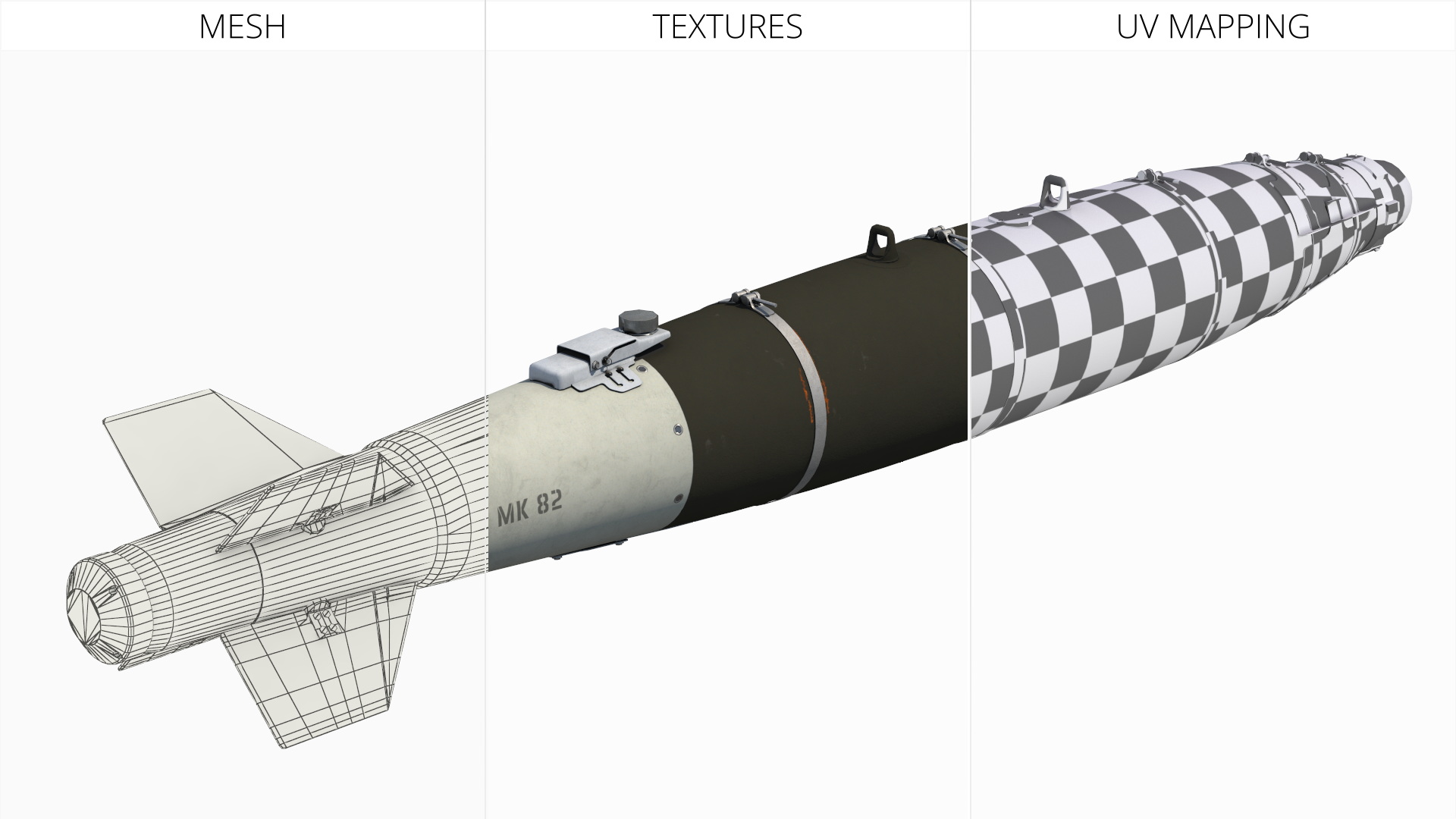 GBU-54 LJDAM Laser-Guided Smart Bomb Black Game Ready, view 8