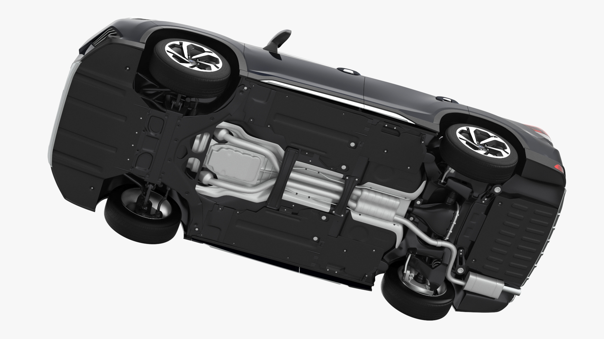 3D Subaru Forester 2022 Black Rigged model