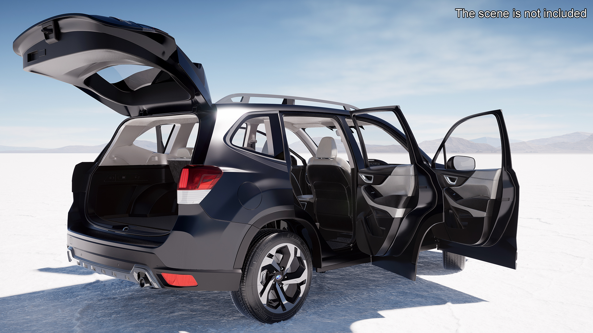 3D Subaru Forester 2022 Black Rigged model