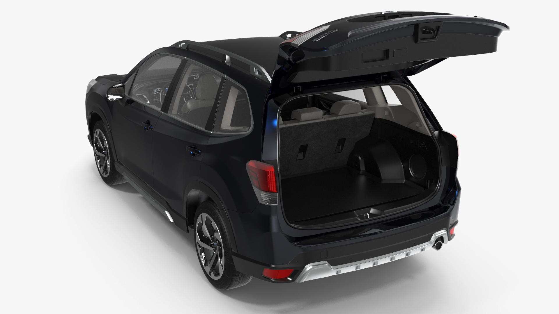 3D Subaru Forester 2022 Black Rigged model