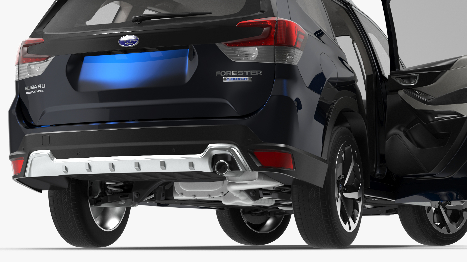 3D Subaru Forester 2022 Black Rigged model