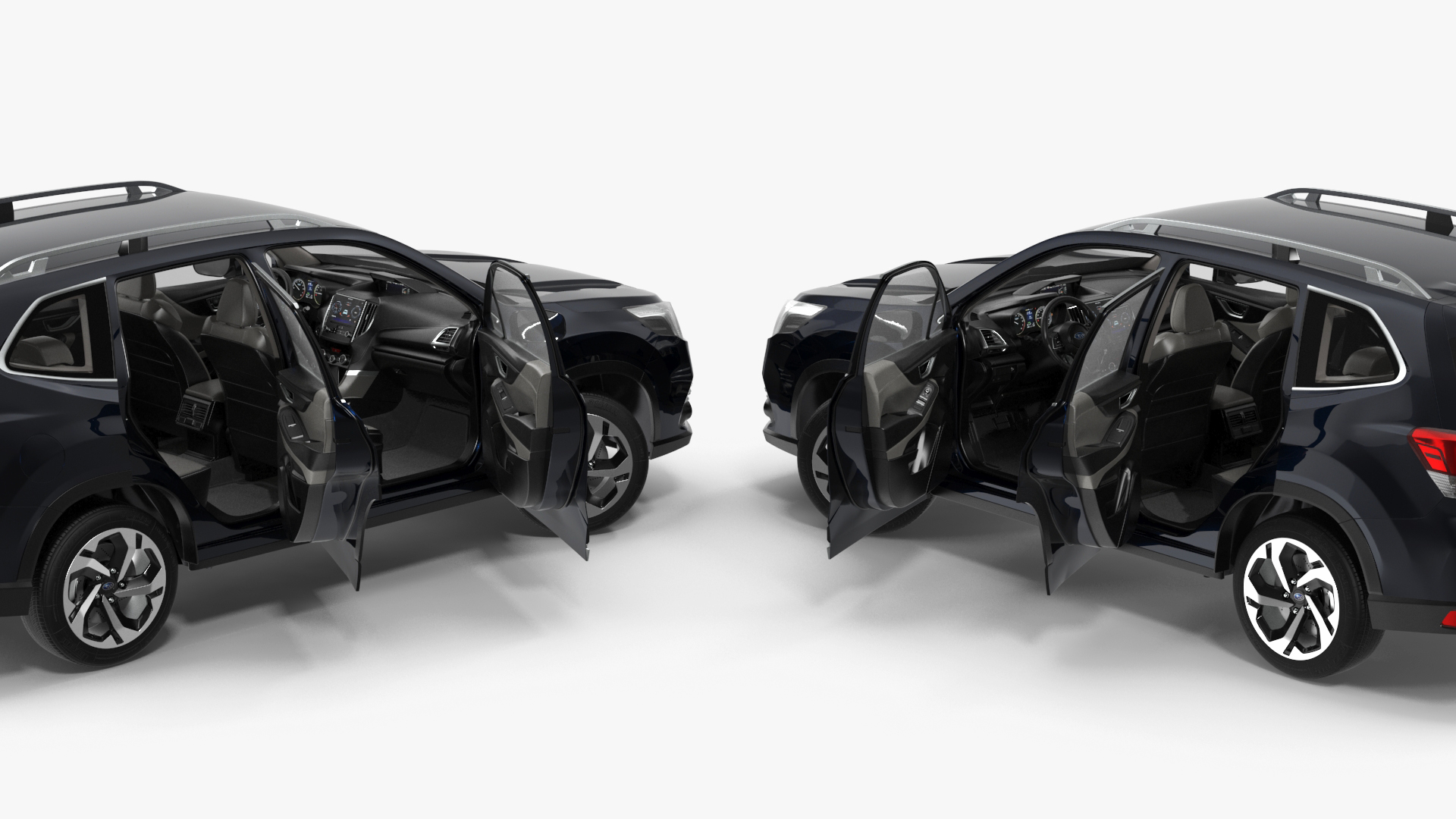 3D Subaru Forester 2022 Black Rigged model