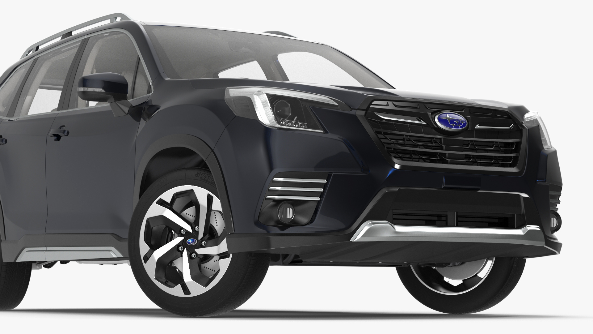 3D Subaru Forester 2022 Black Rigged model