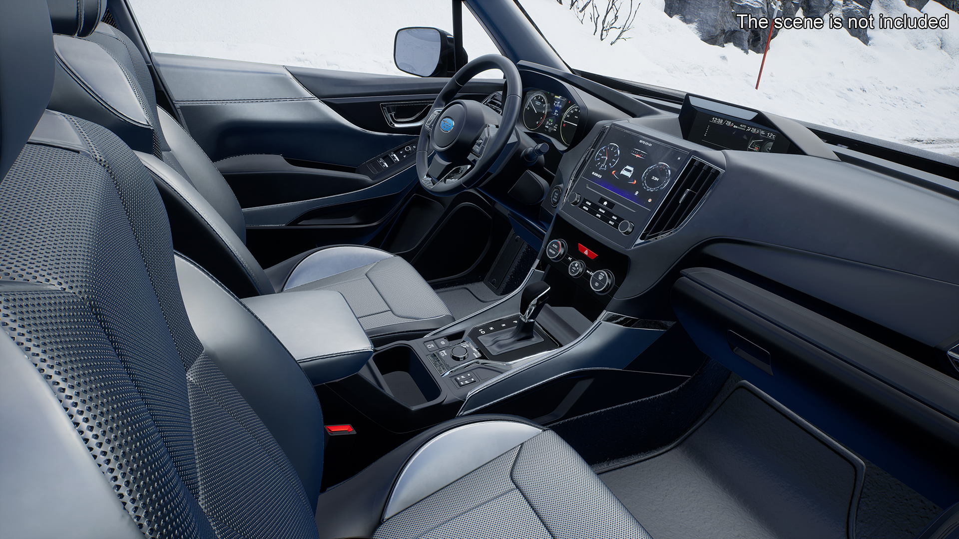 3D Subaru Forester 2022 Black Rigged model