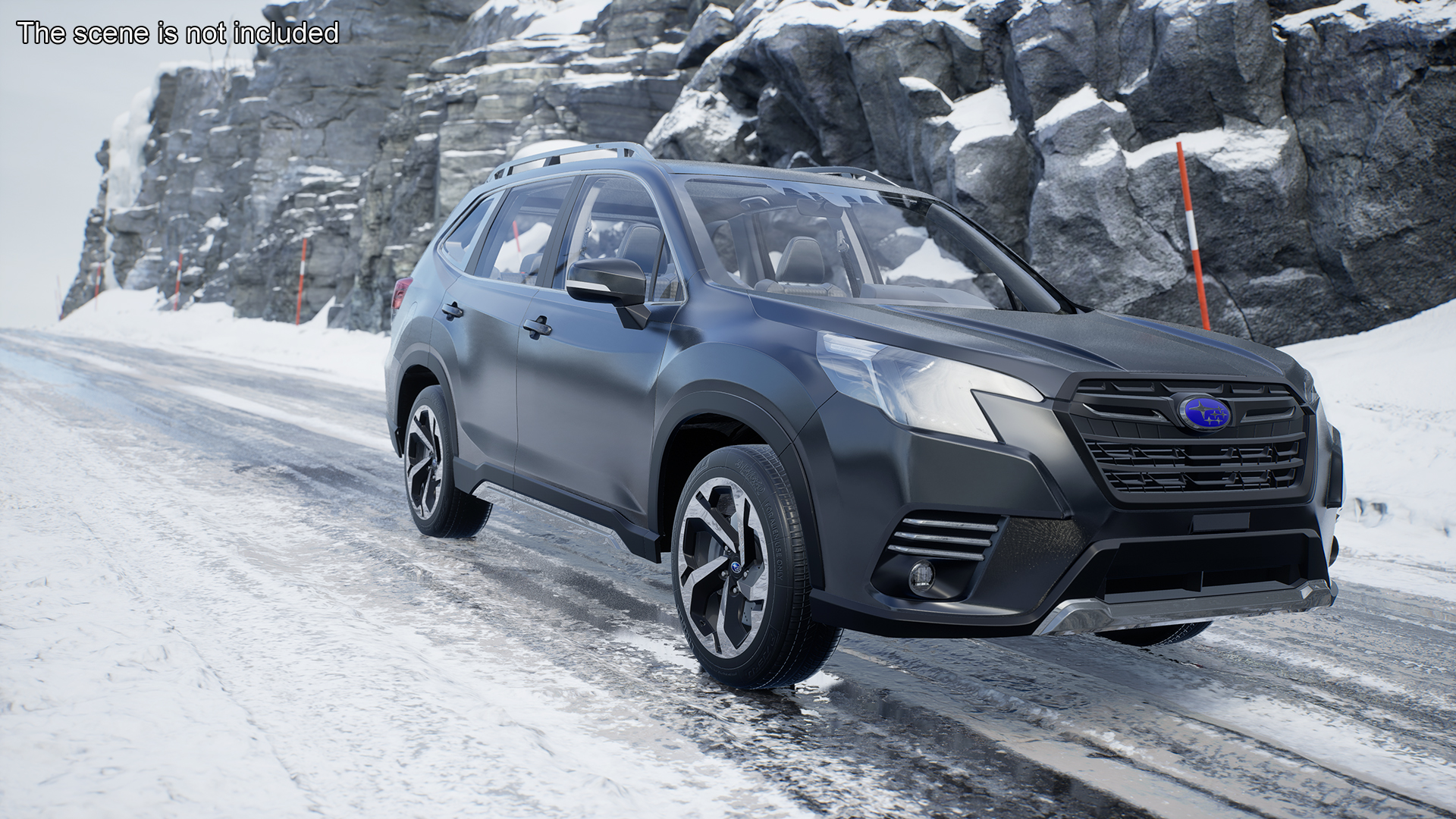3D Subaru Forester 2022 Black Rigged model