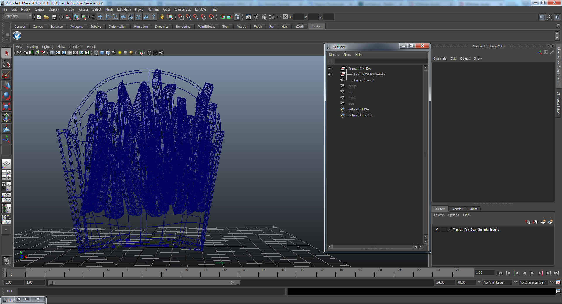 French Fry Box McDonalds 3D model
