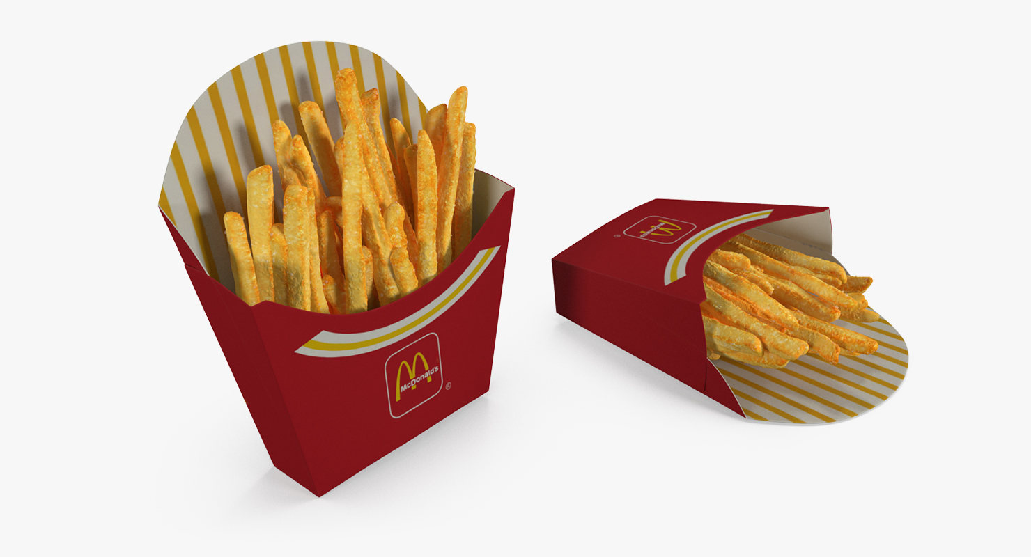 French Fry Box McDonalds 3D model