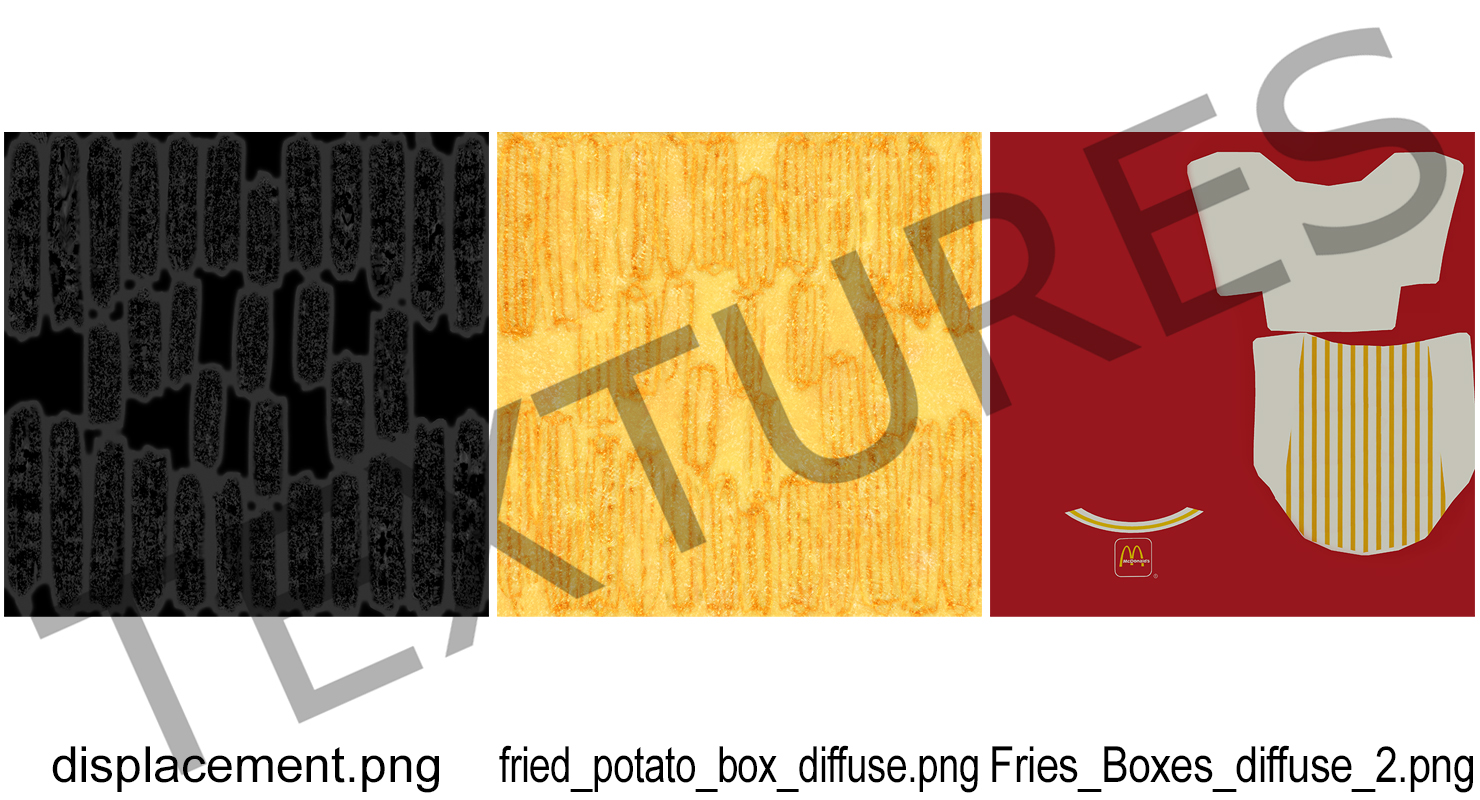French Fry Box McDonalds 3D model