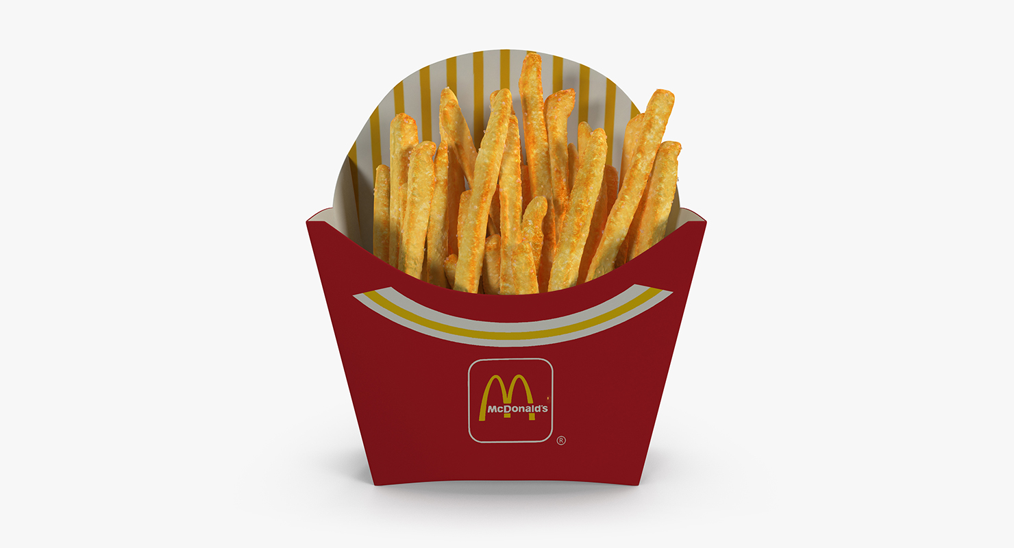 French Fry Box McDonalds 3D model