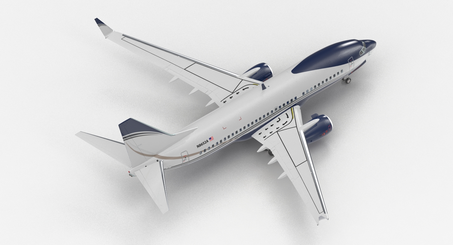 3D Boeing 737 700 with Interior Generic Rigged model