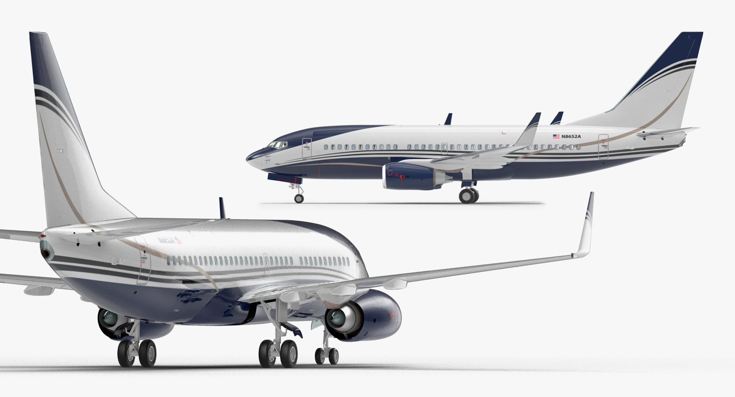 3D Boeing 737 700 with Interior Generic Rigged model