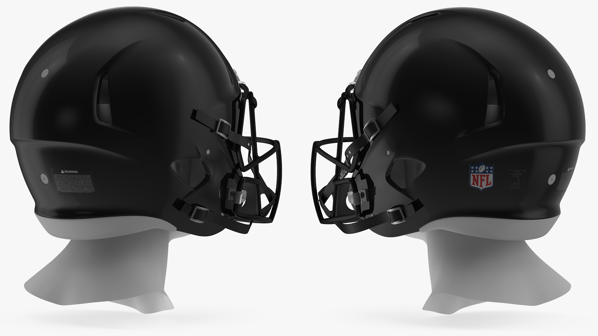 Helmet 3 Riddell On Mannequin Head 3D model