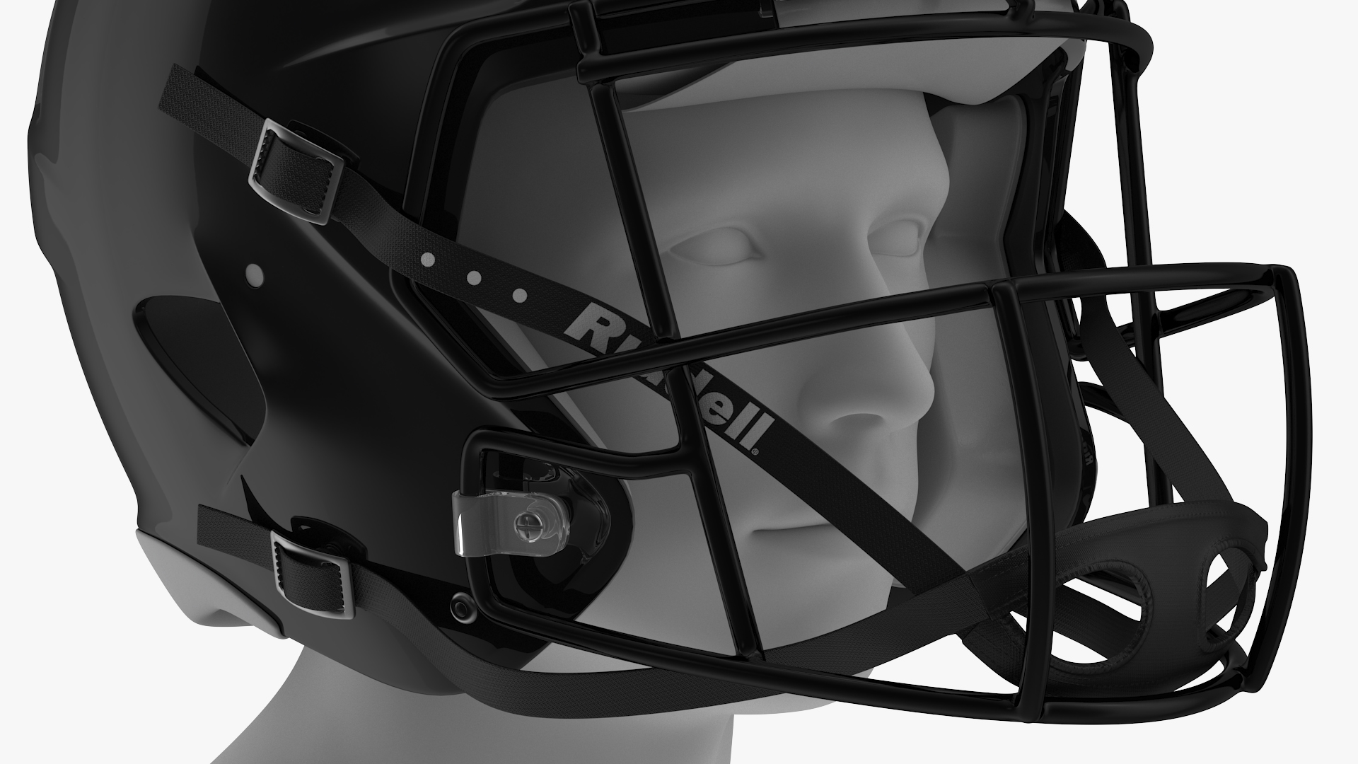 Helmet 3 Riddell On Mannequin Head 3D model