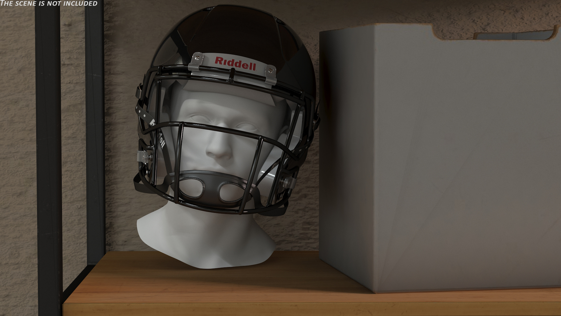 Helmet 3 Riddell On Mannequin Head 3D model