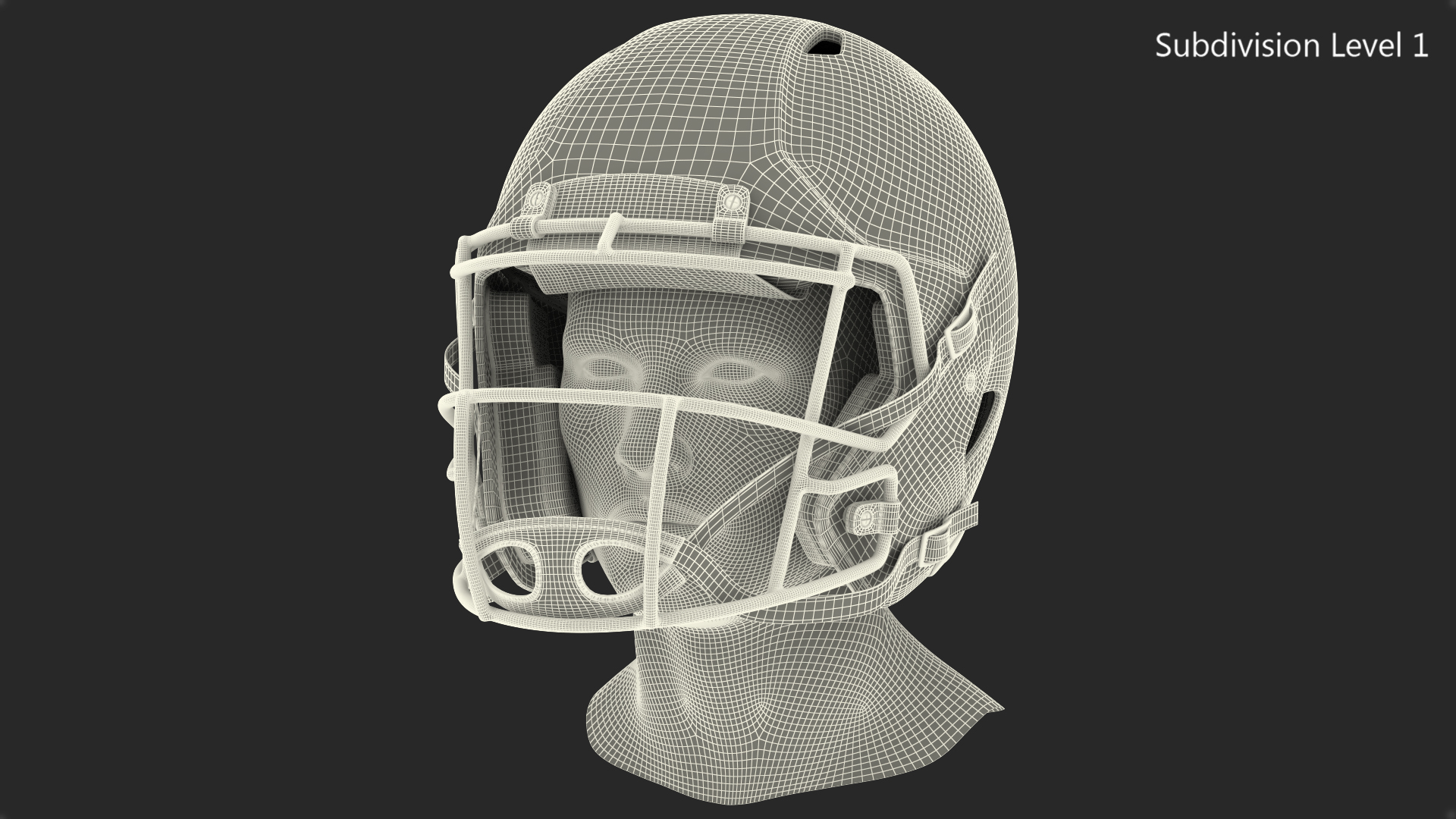Helmet 3 Riddell On Mannequin Head 3D model