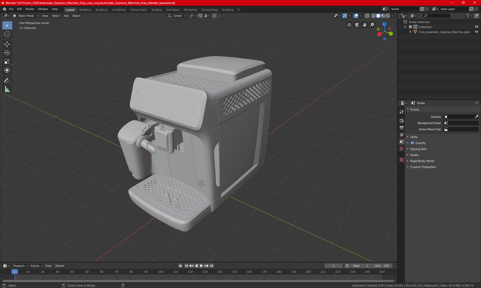 3D Automatic Espresso Machine Grey in Working Order model