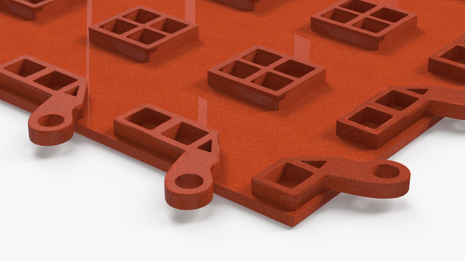 Connectable Gym Floor Mat Orange 3D