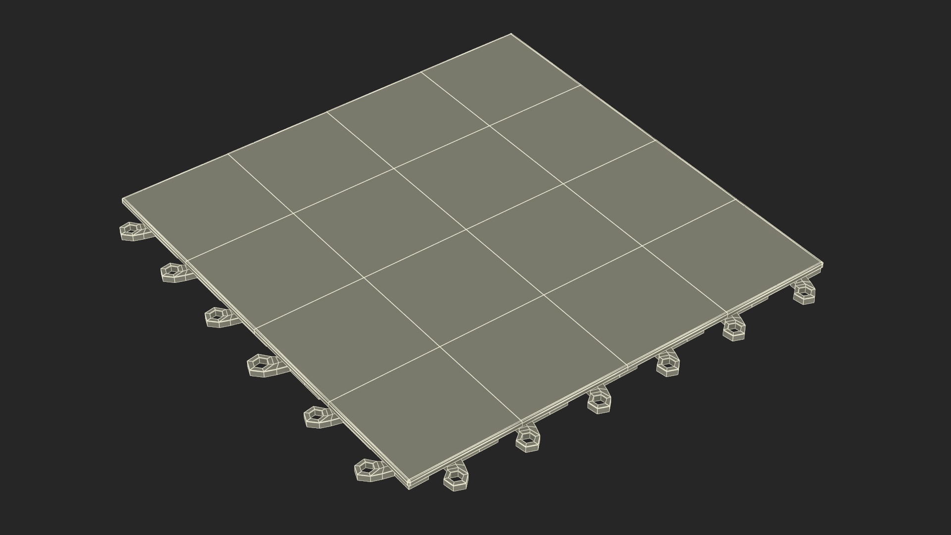 Connectable Gym Floor Mat Orange 3D
