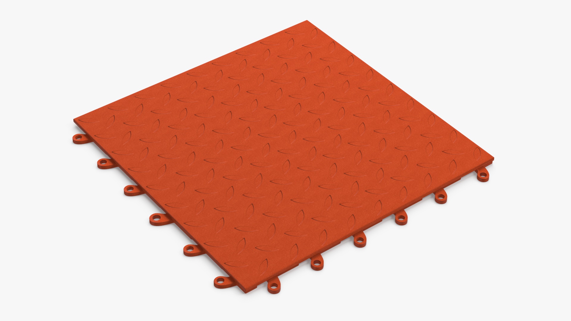 Connectable Gym Floor Mat Orange 3D