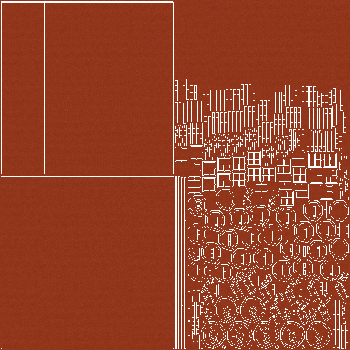 Connectable Gym Floor Mat Orange 3D