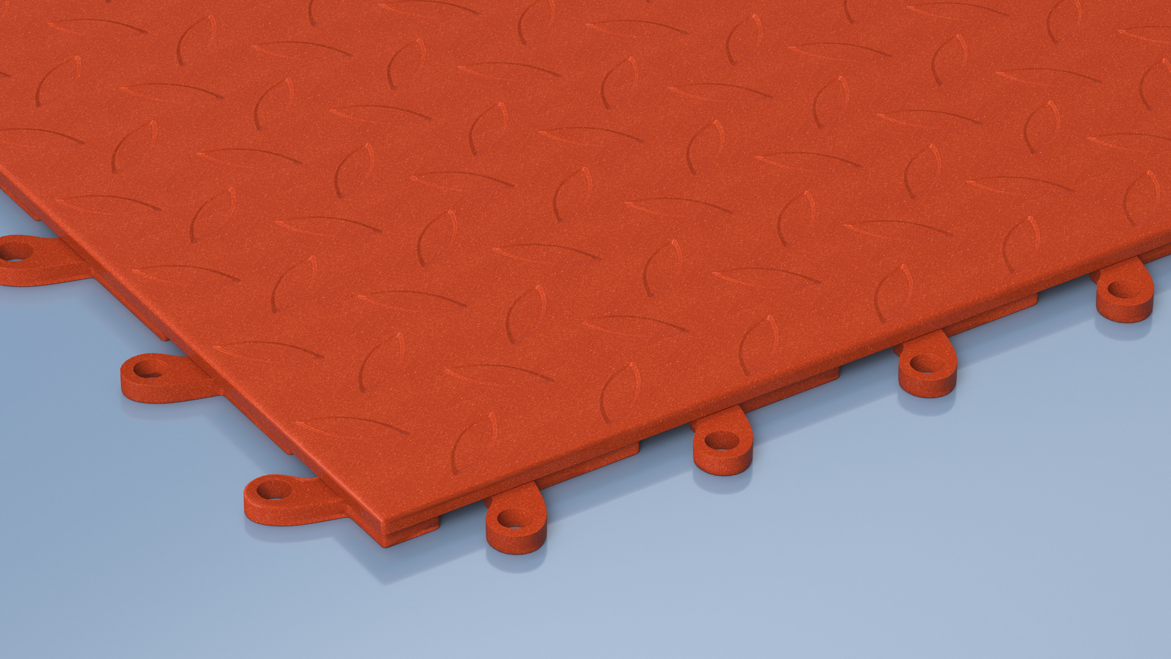 Connectable Gym Floor Mat Orange 3D