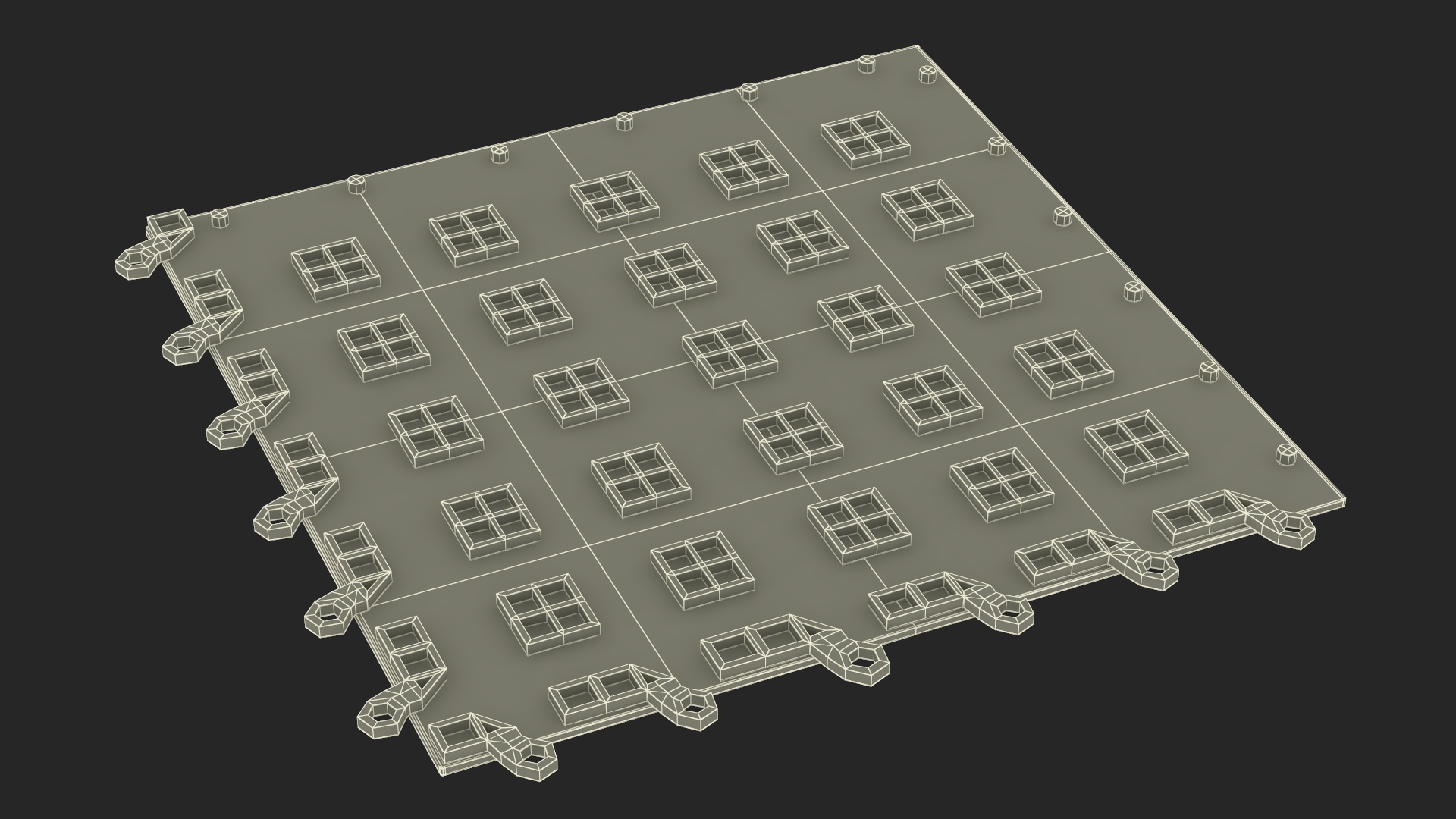 Connectable Gym Floor Mat Orange 3D