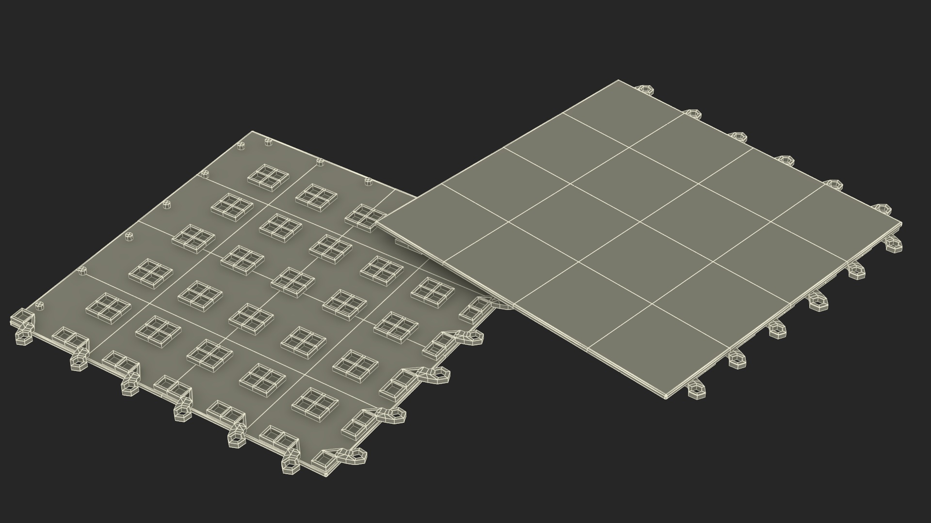 Connectable Gym Floor Mat Orange 3D