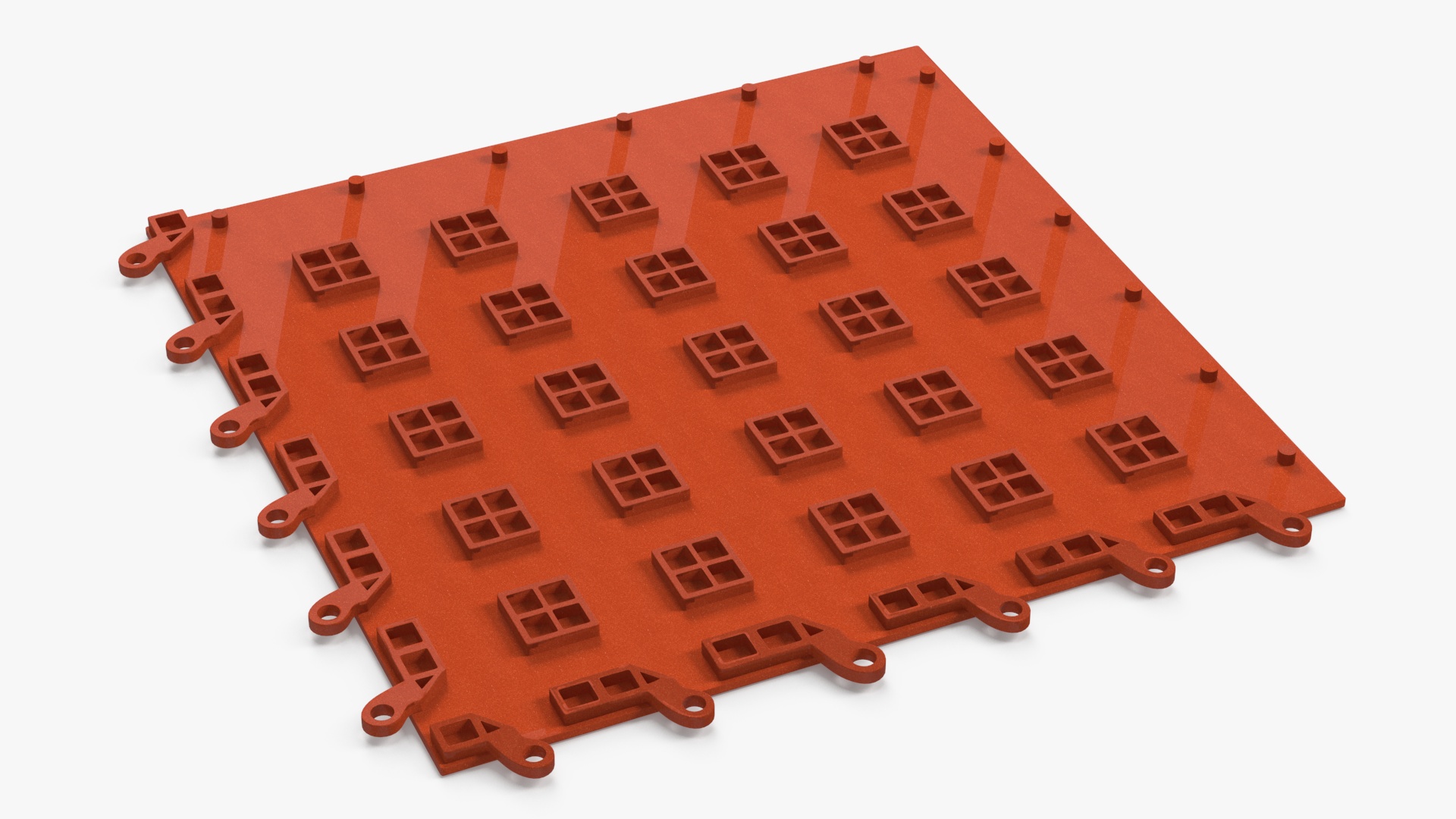 Connectable Gym Floor Mat Orange 3D