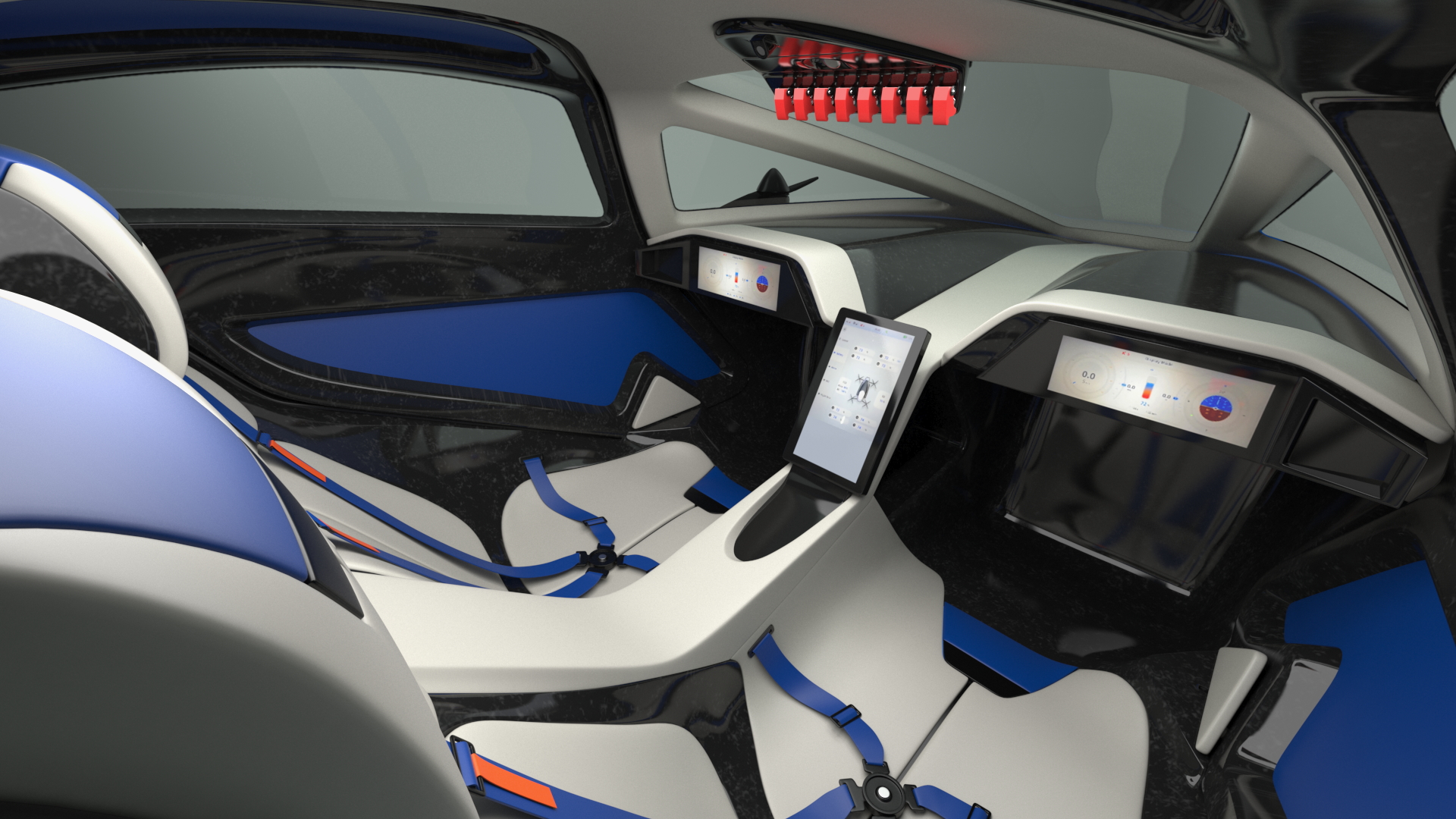 3D Flying Car for Two Seats Rigged