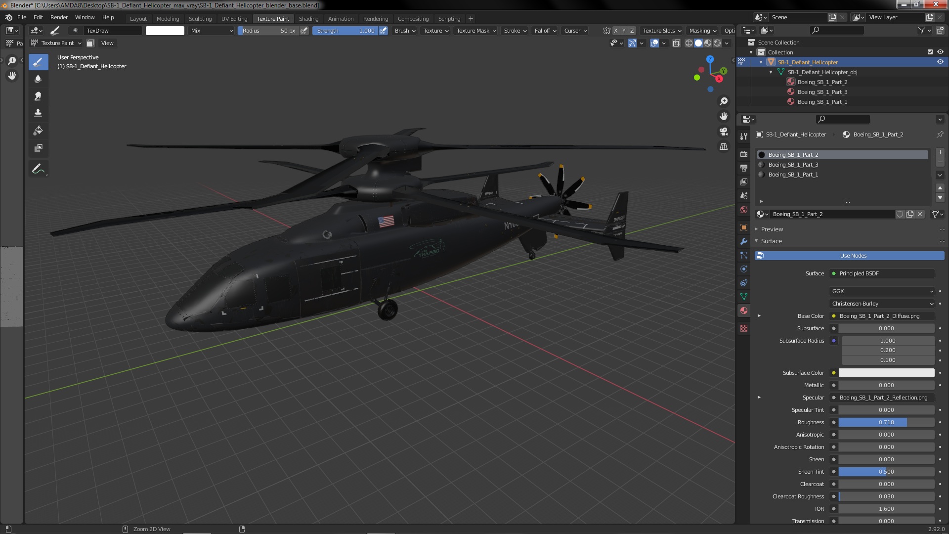 3D SB-1 Defiant Helicopter model