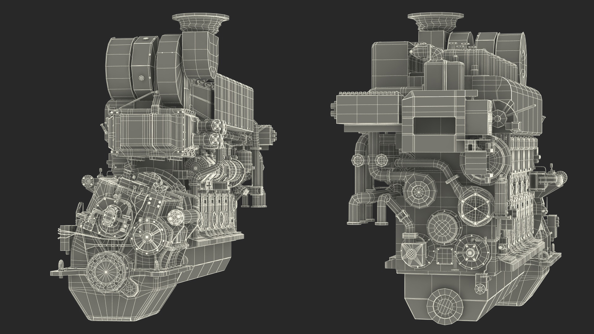 Marine Propulsion Engine Blue 3D model