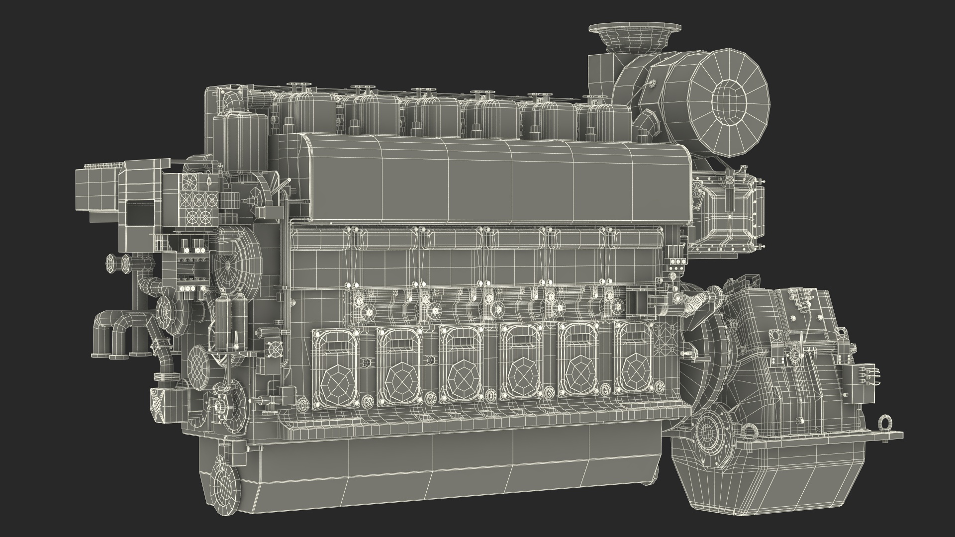 Marine Propulsion Engine Blue 3D model