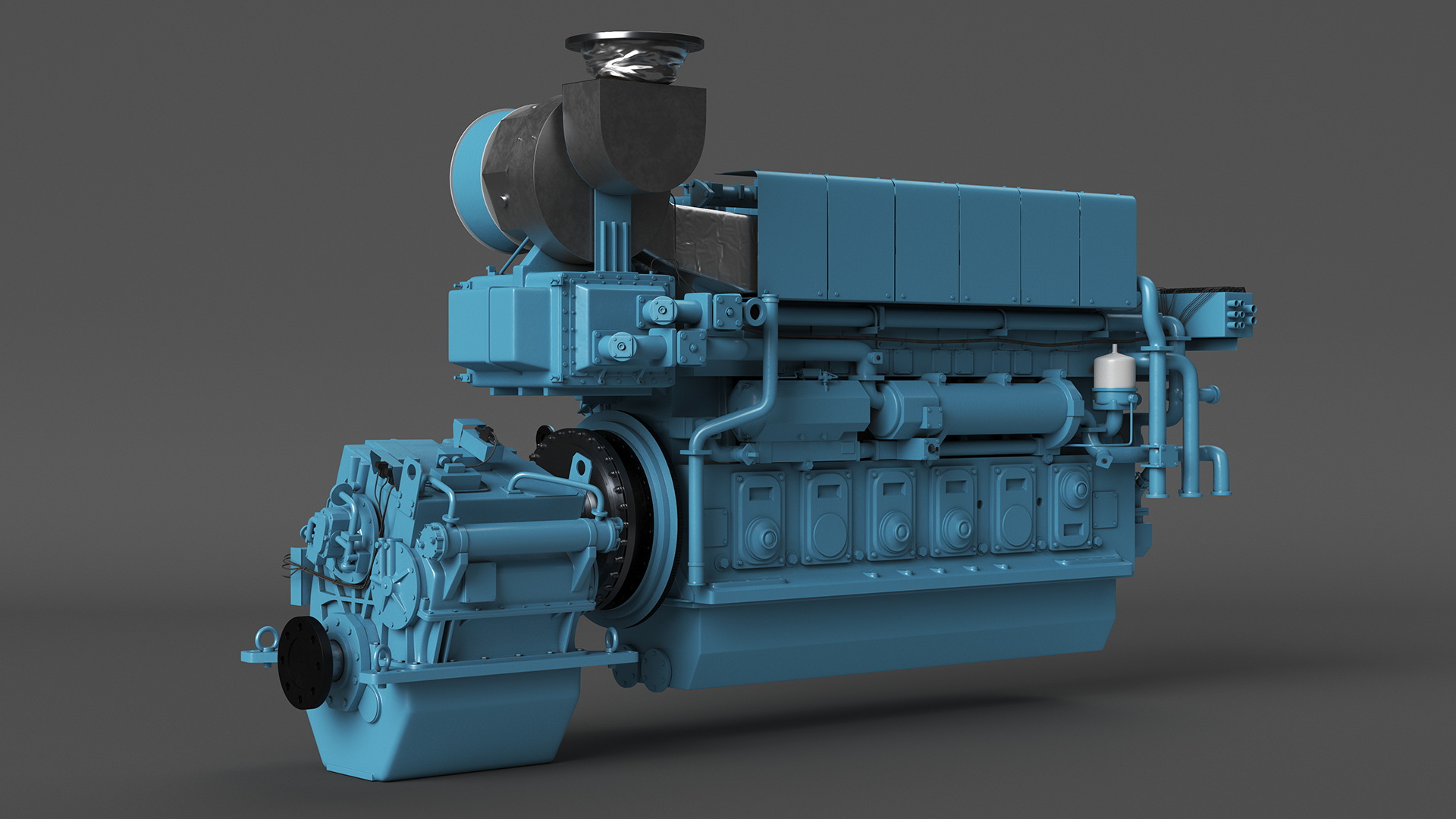 Marine Propulsion Engine Blue 3D model