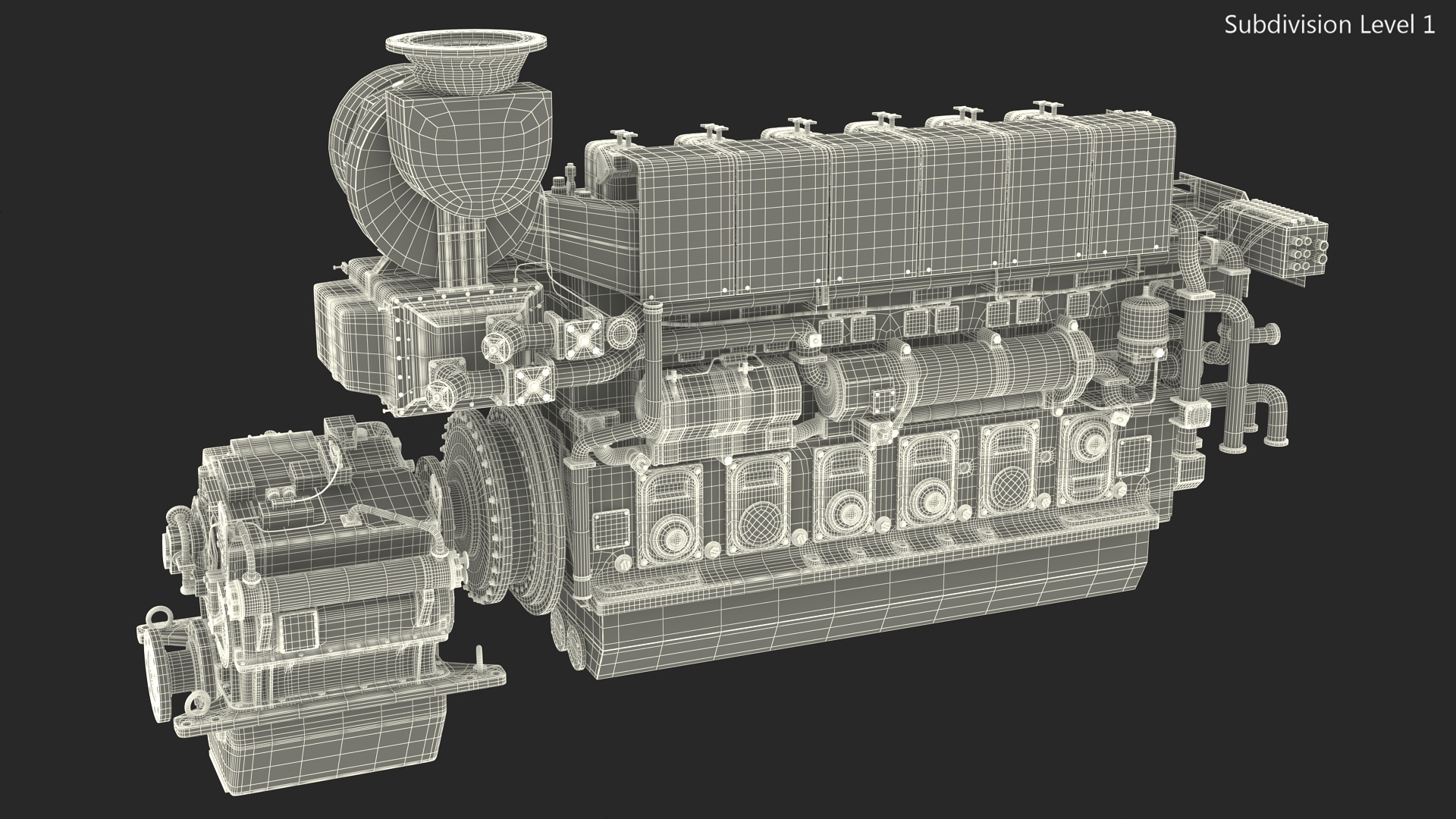 Marine Propulsion Engine Blue 3D model