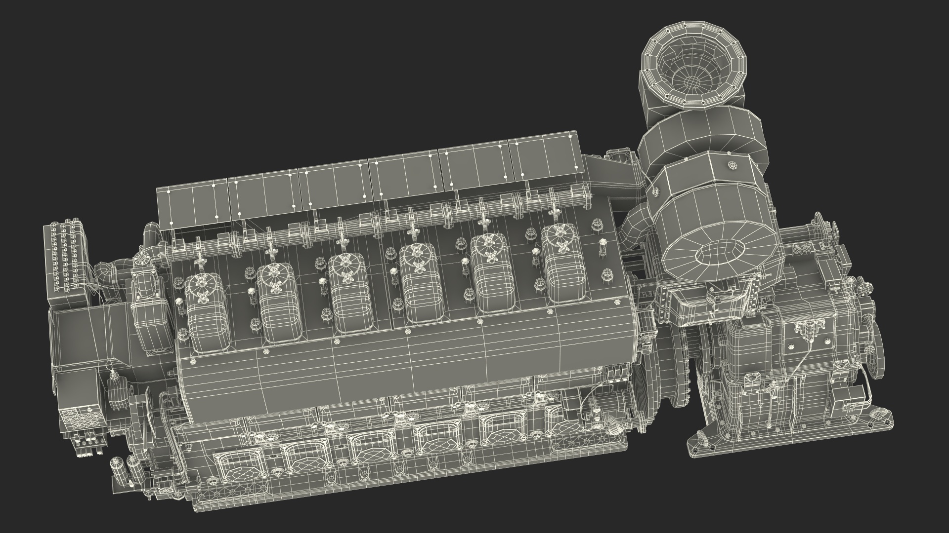 Marine Propulsion Engine Blue 3D model